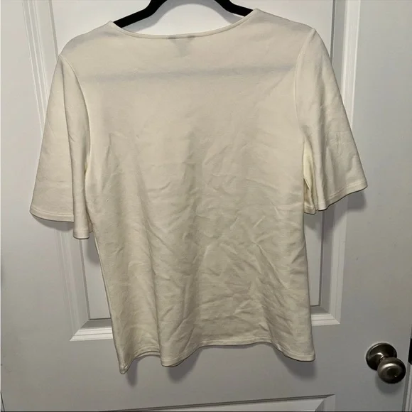 Ann Taylor Cream Short Sleeve Top - Picture 6 of 6